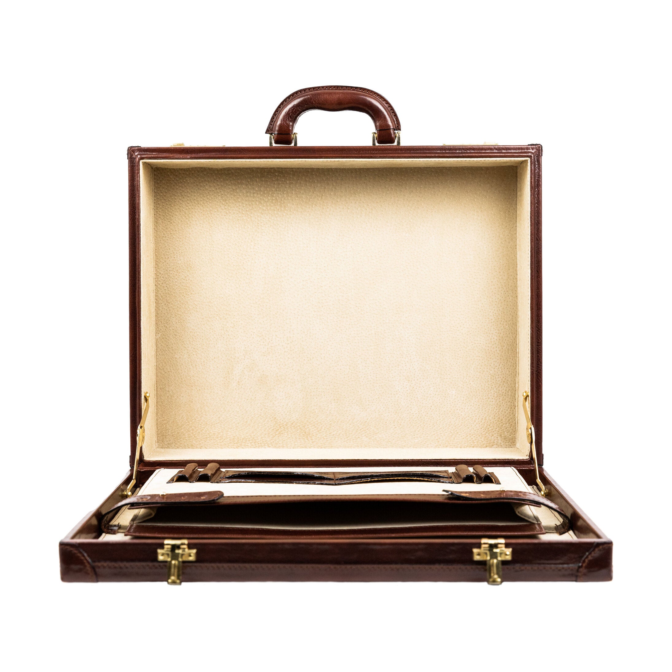 Small Leather Attaché Case Briefcase - The House of Mirth