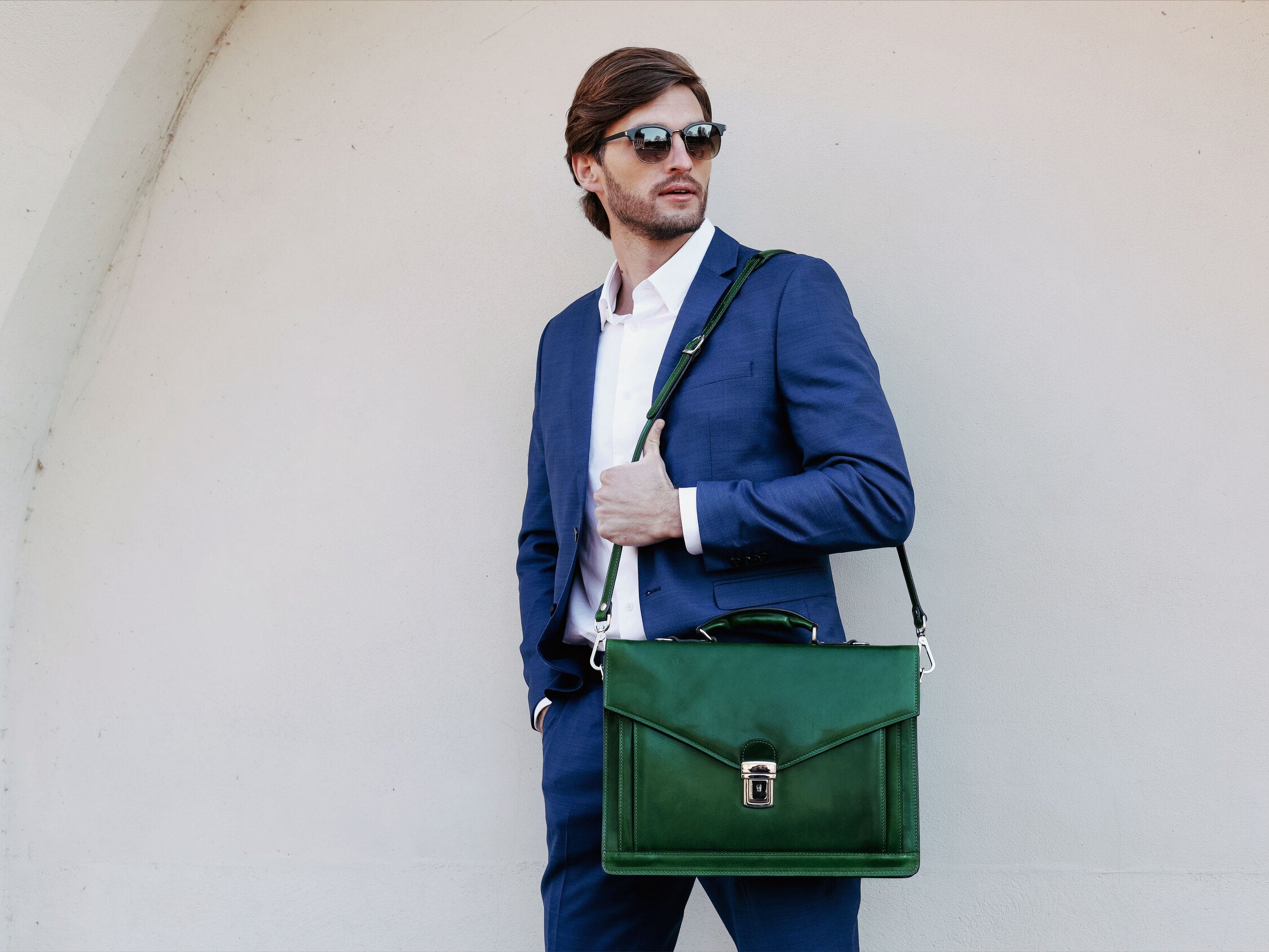 Classic Design Leather Briefcase - The Magus