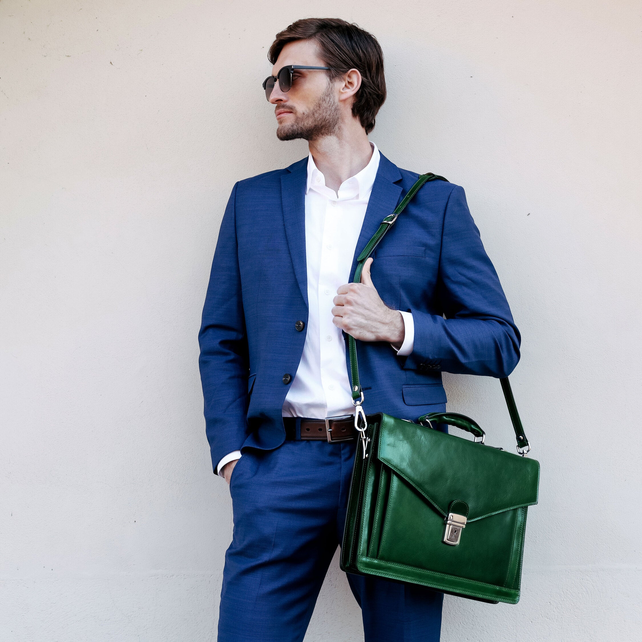 Classic Design Leather Briefcase - The Magus