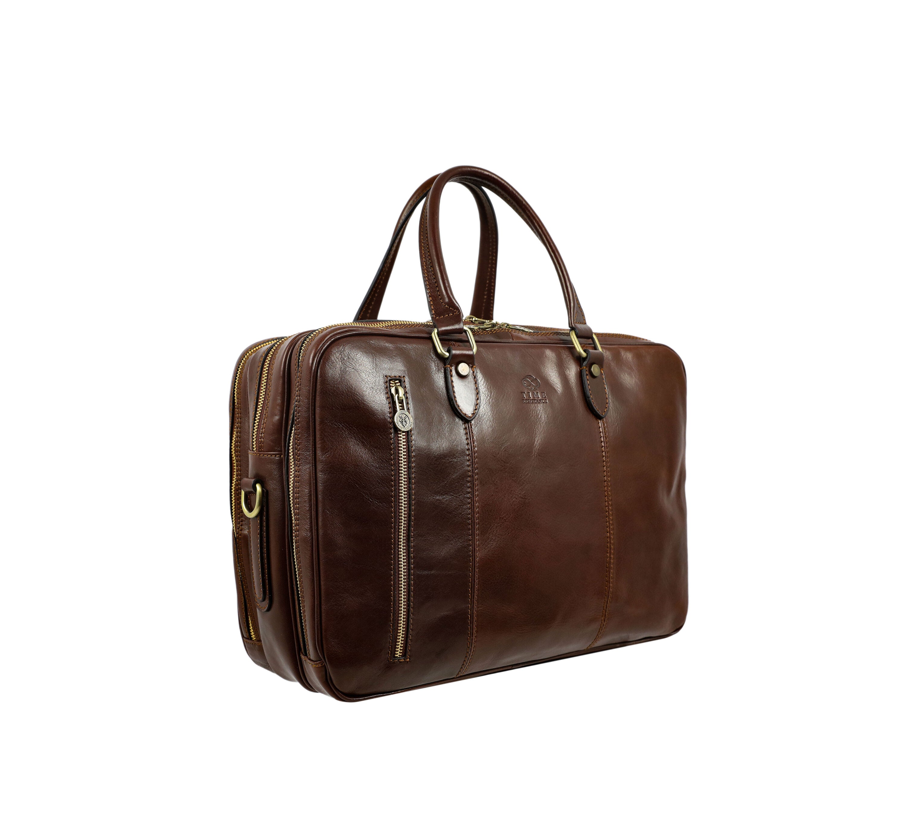 Brown Leather Convertible Briefcase Backpack - A Farewell to Arms