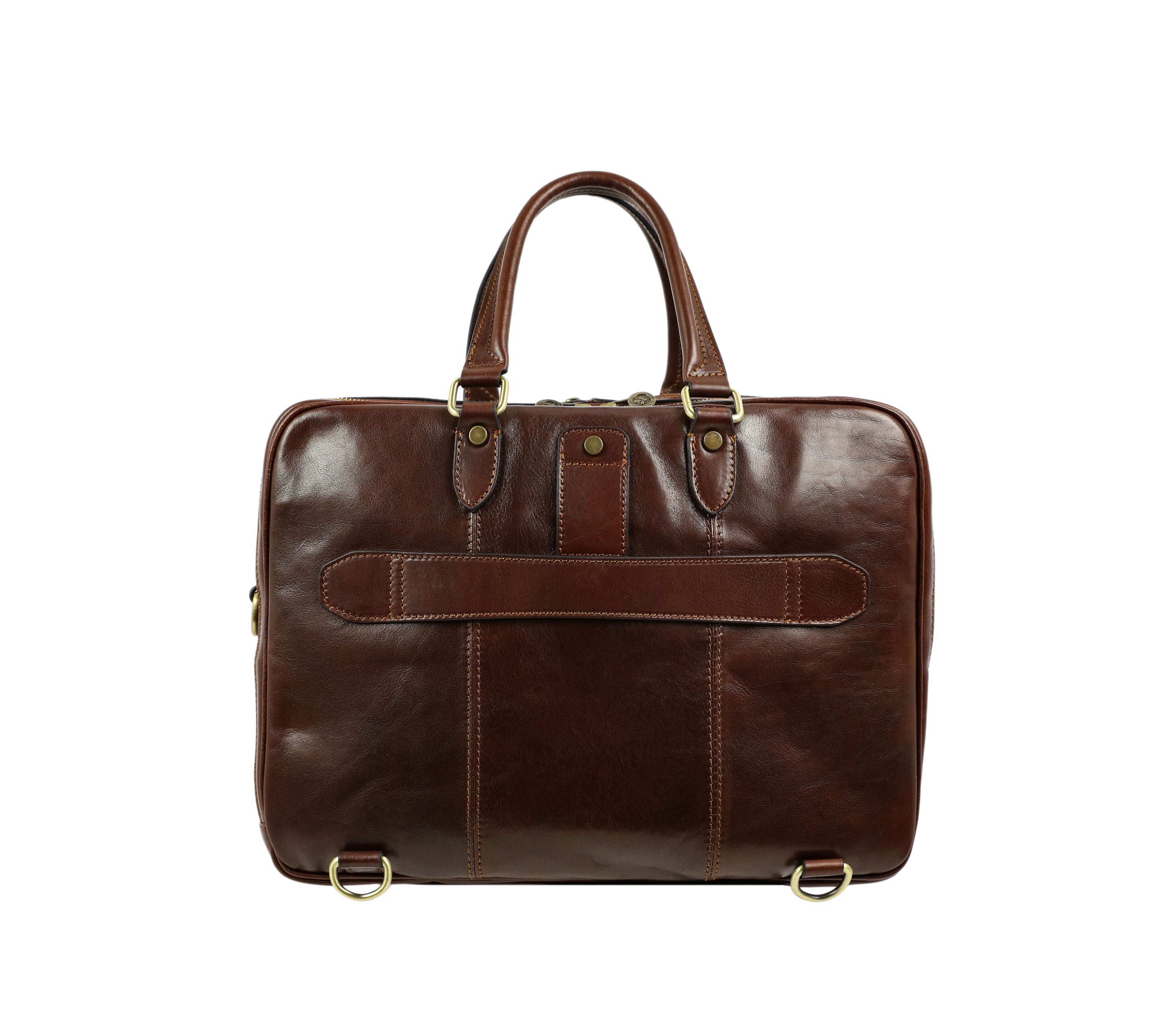 Brown Leather Convertible Briefcase Backpack - A Farewell to Arms