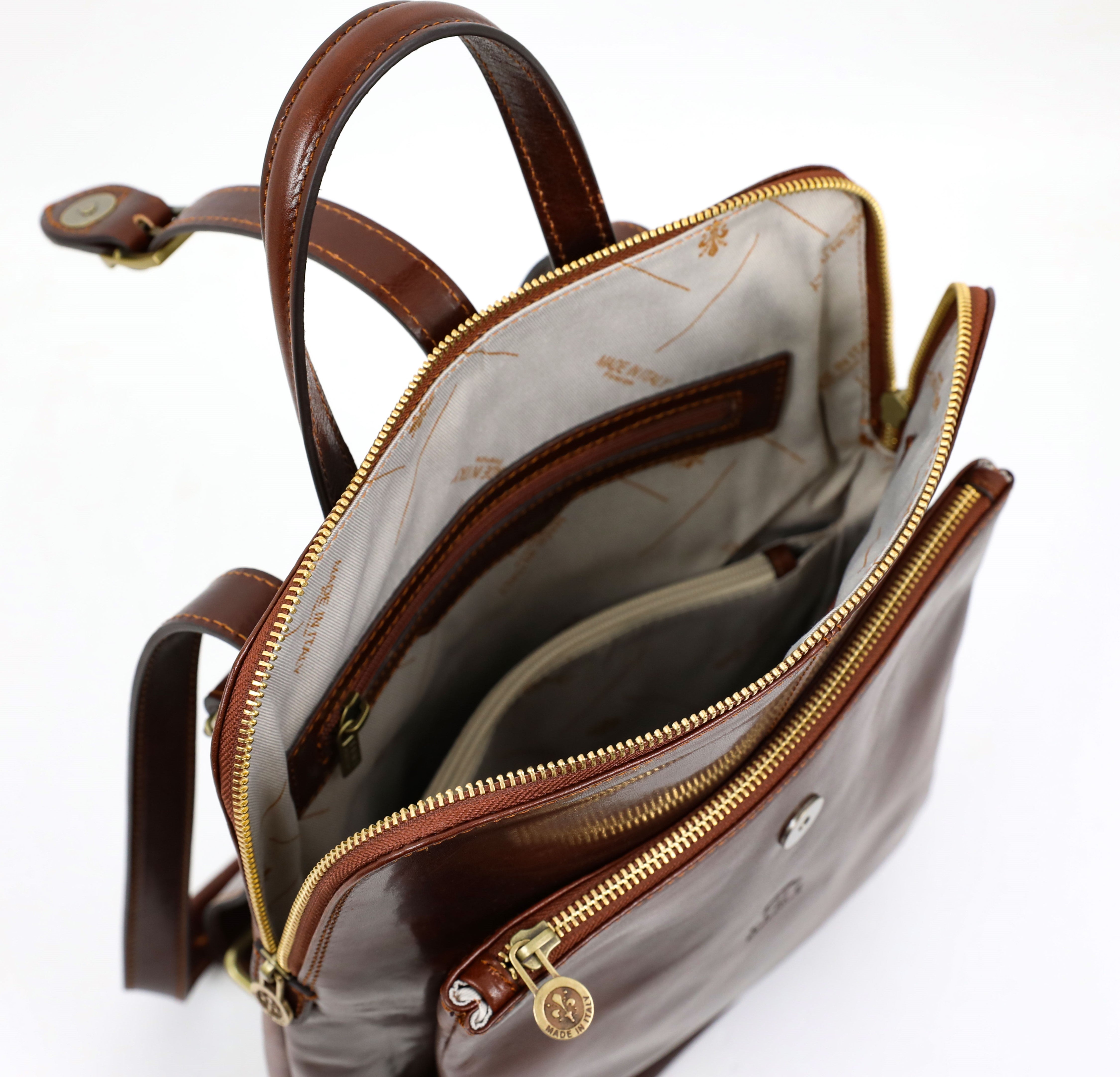 Convertible Leather Backpack Shoulder Bag - Emma