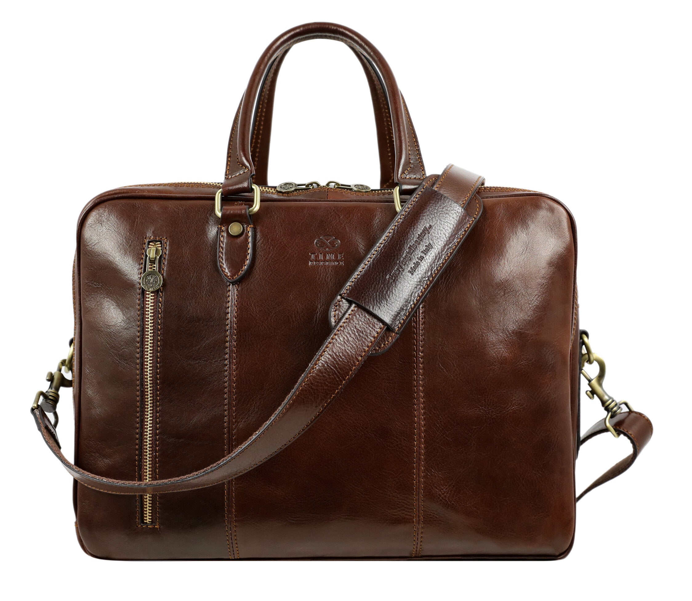 Brown Leather Convertible Briefcase Backpack - A Farewell to Arms