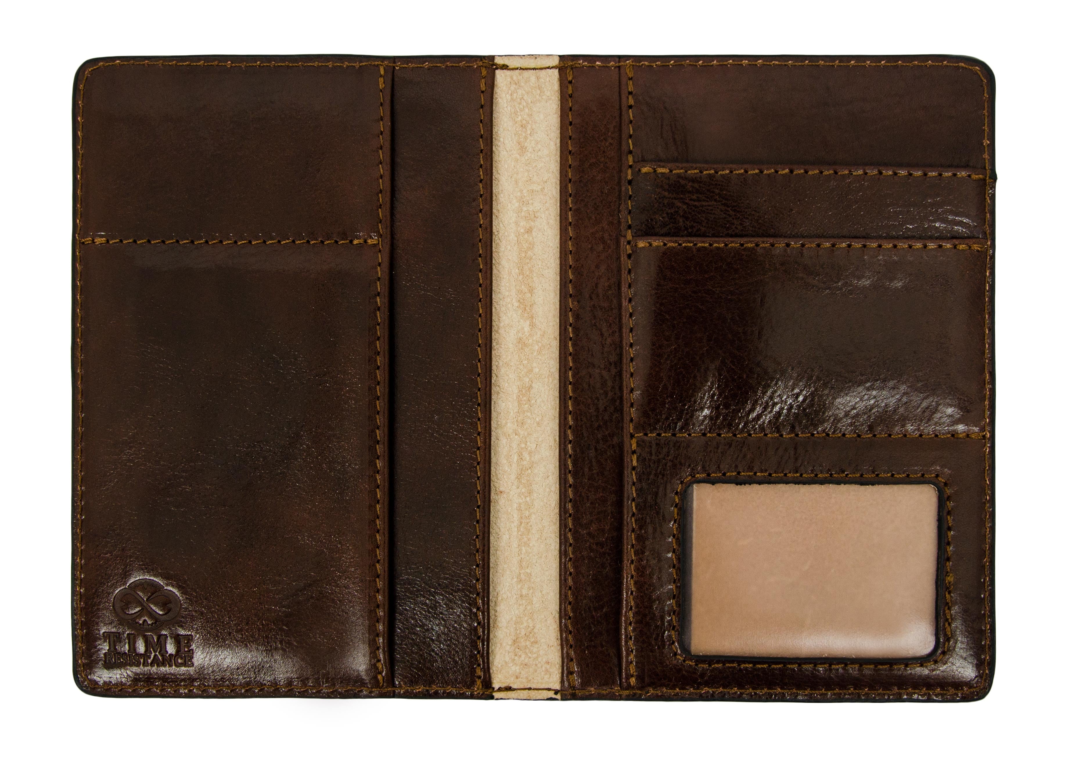 Brown Leather Car Documents Holder - Self-Reliance