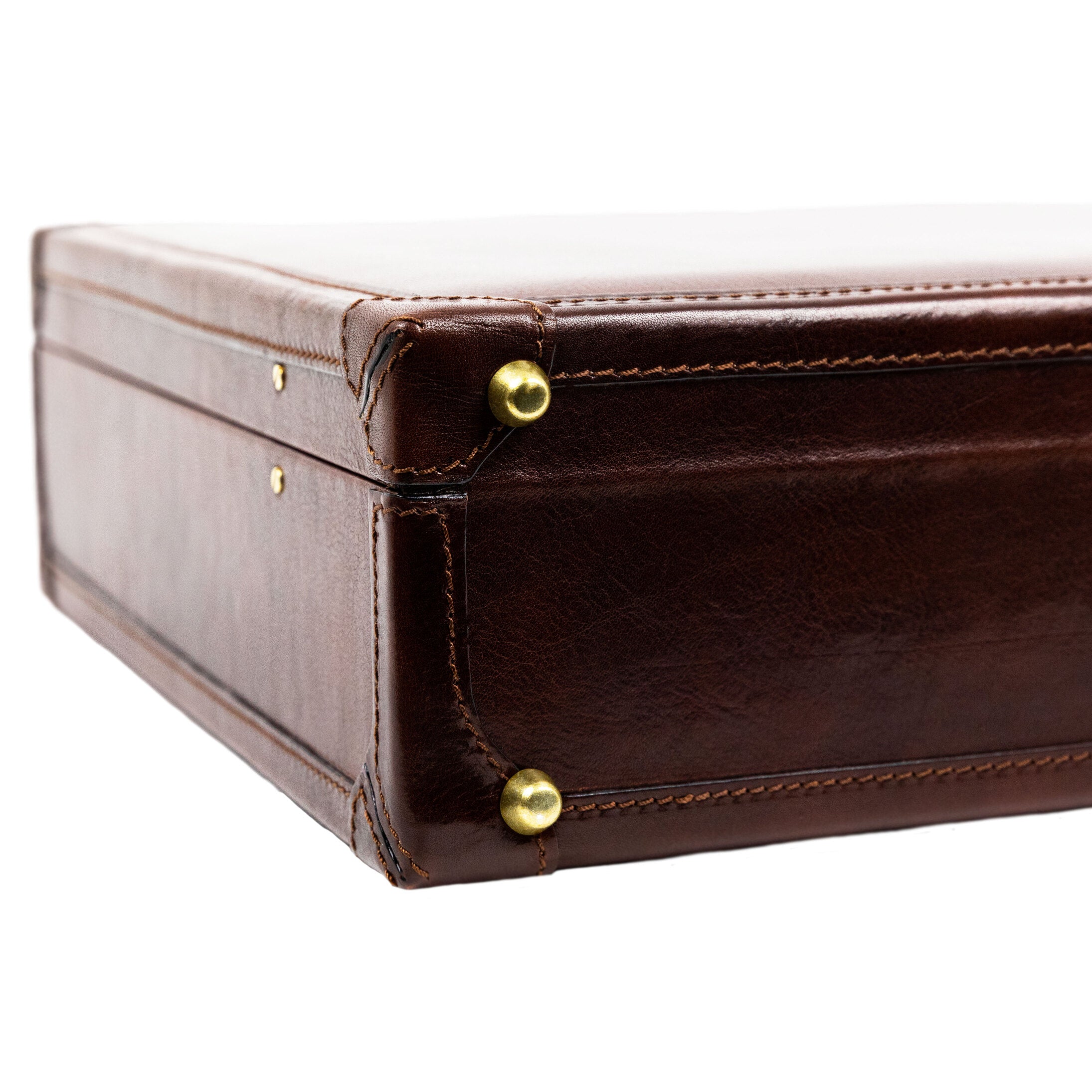 Small Leather Attaché Case Briefcase - The House of Mirth