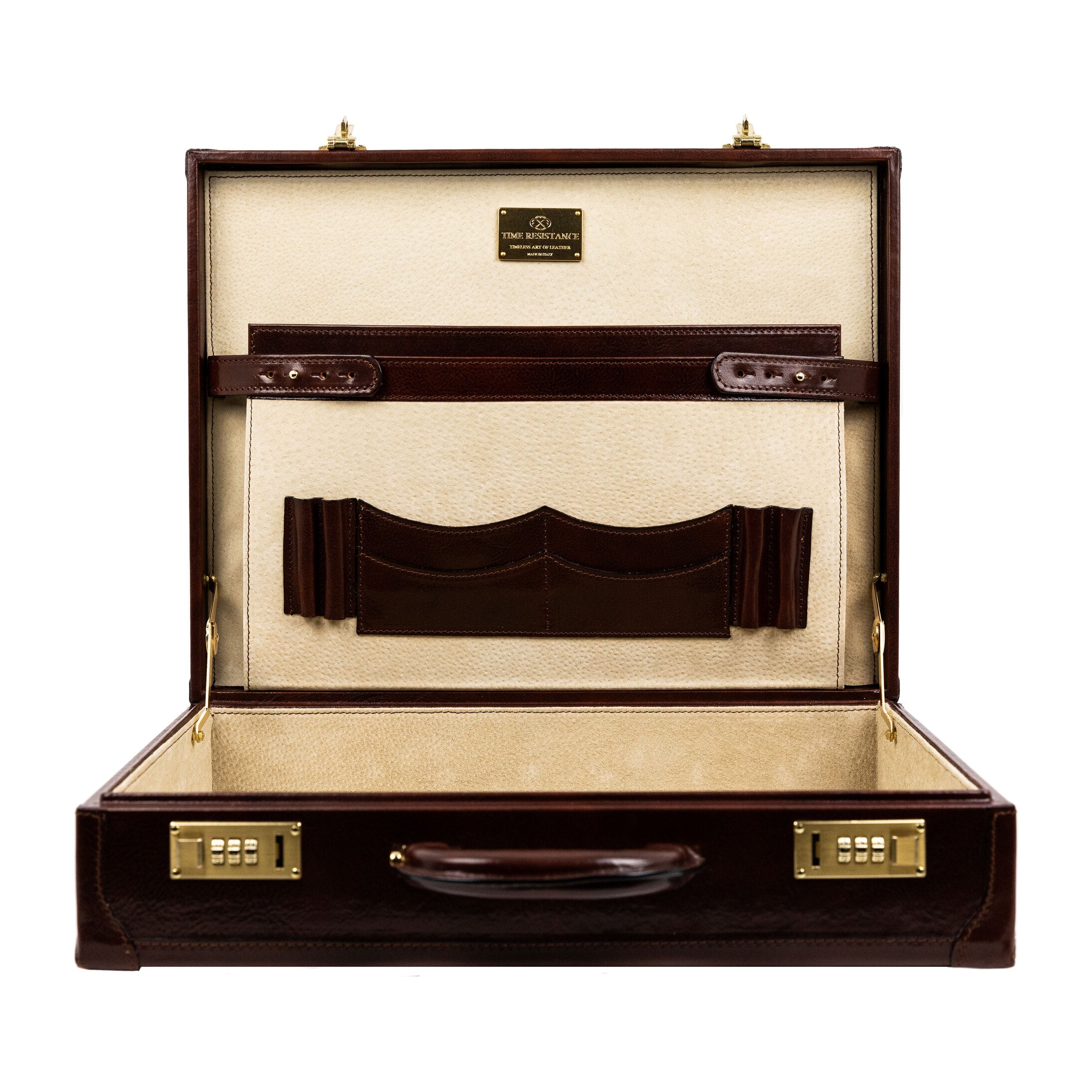 Small Leather Attaché Case Briefcase - The House of Mirth