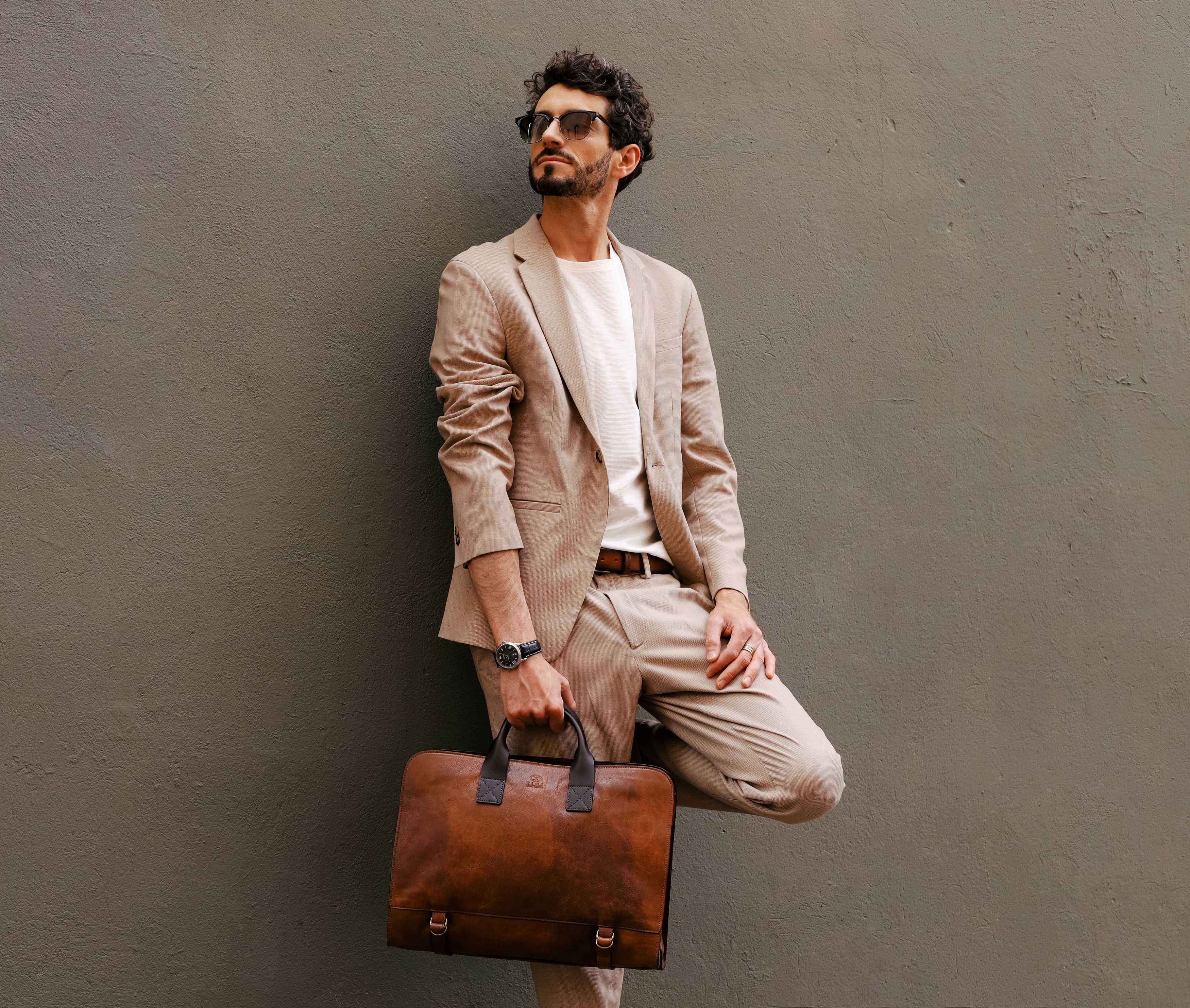 Leather Briefcase - Wide Sargasso Sea