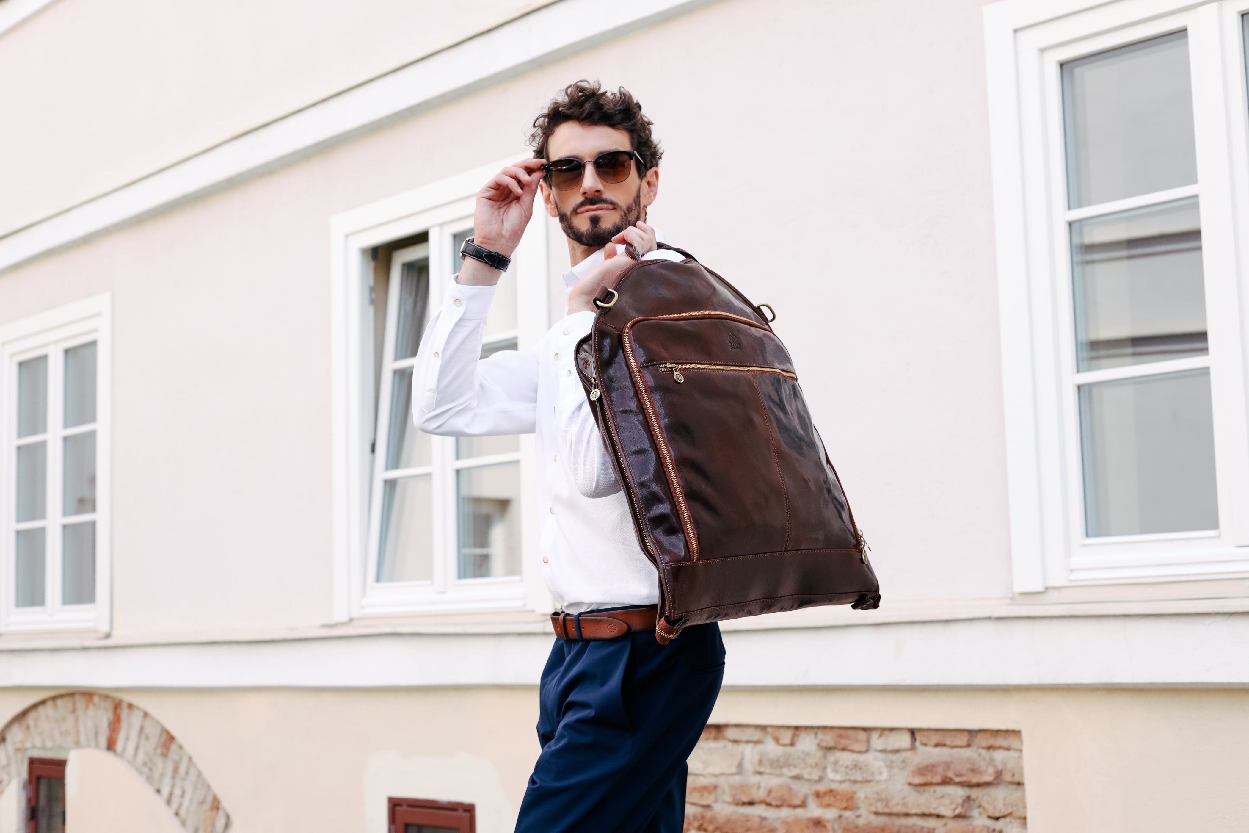 Leather Garment Bag - Travels with Charley