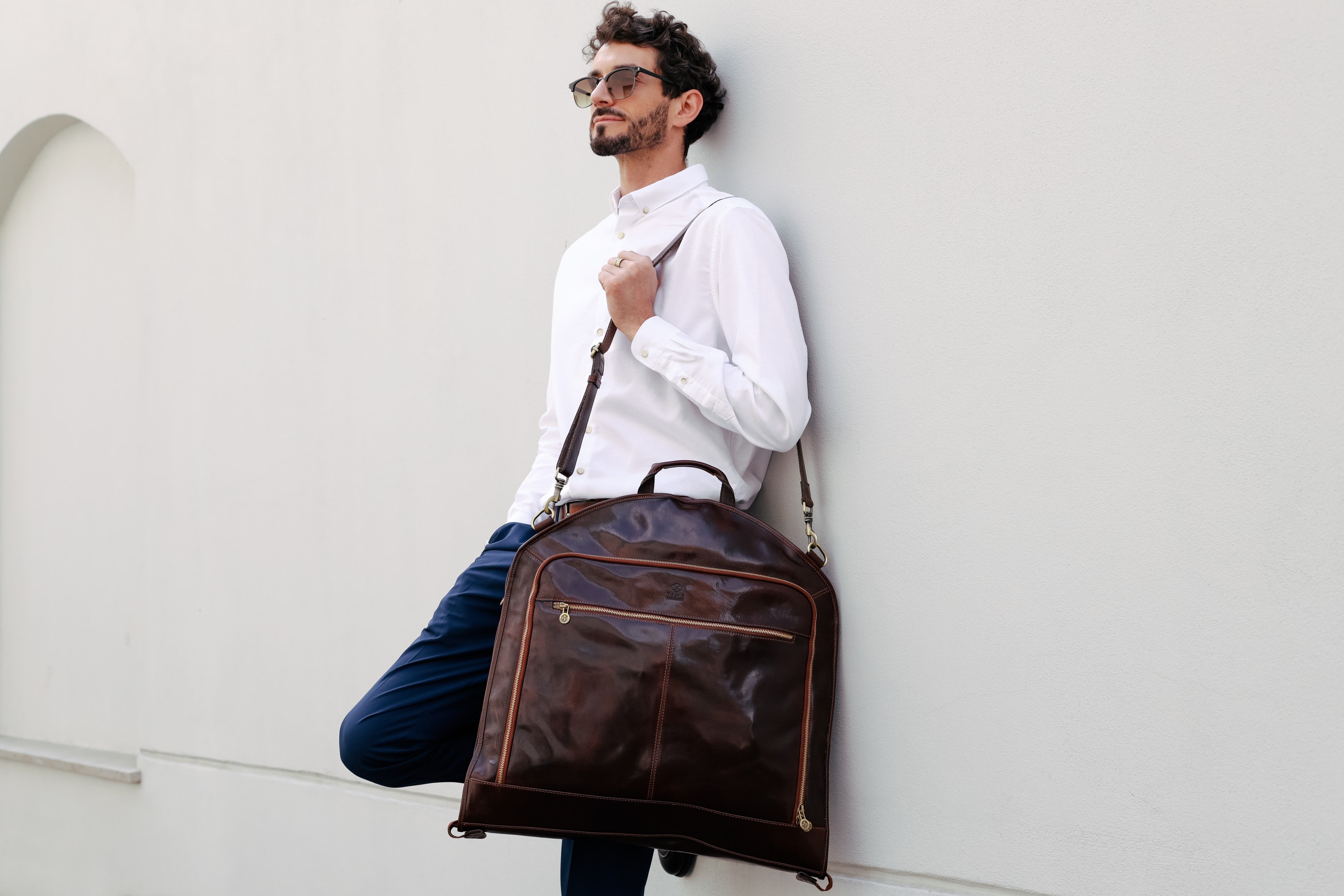 Leather Garment Bag - Travels with Charley