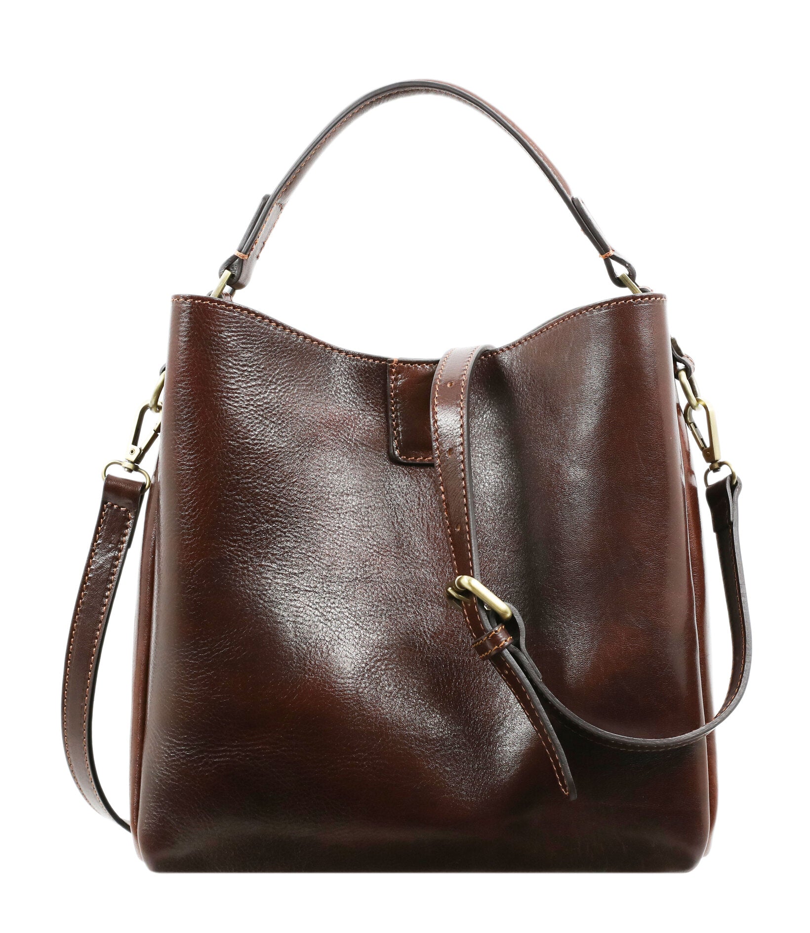 Brown Leather Tote Bag for Women, Shoulder Bag - Alice in Wonderland