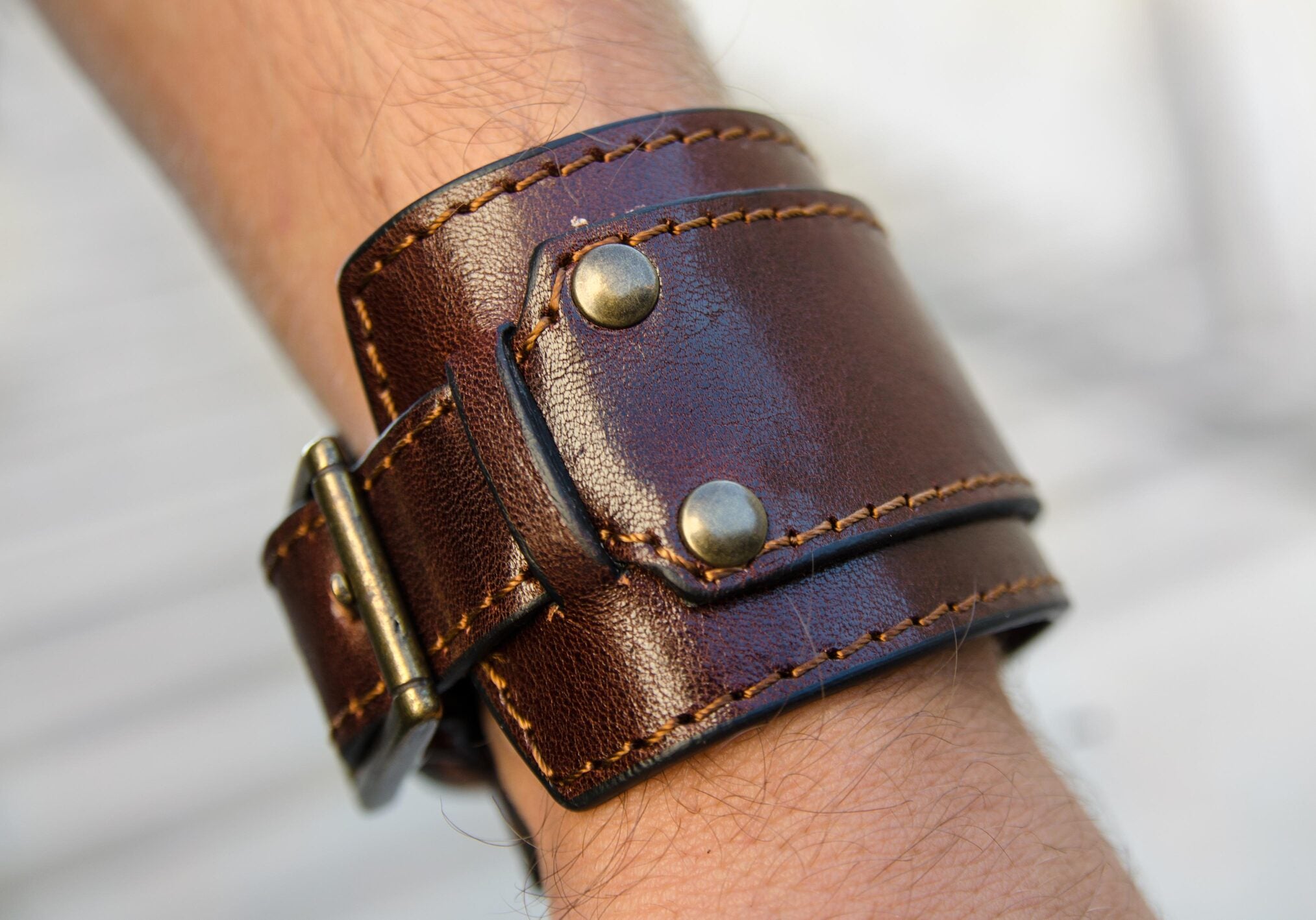 Double Strap Leather Bracelet for Men - The Moviegoer